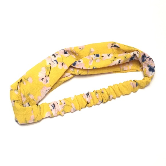 Yellow & Pink Floral Boho Twist Headband - Picture 3 of 8